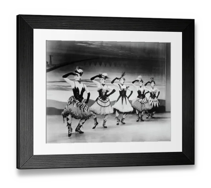 Framed Print : Chorus Girls Performing in Line Framed Print : Chorus Girls Performing in Line