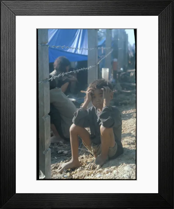 Framed Print : Father Holding His Son