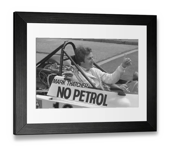 Framed Print : Mark Thatcher in a Proto-Type Racing Car