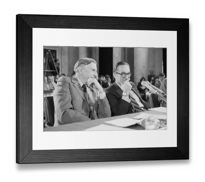 Framed Print : Alan Greenspan and John Galbraith Framed Print : Alan Greenspan and John Galbraith