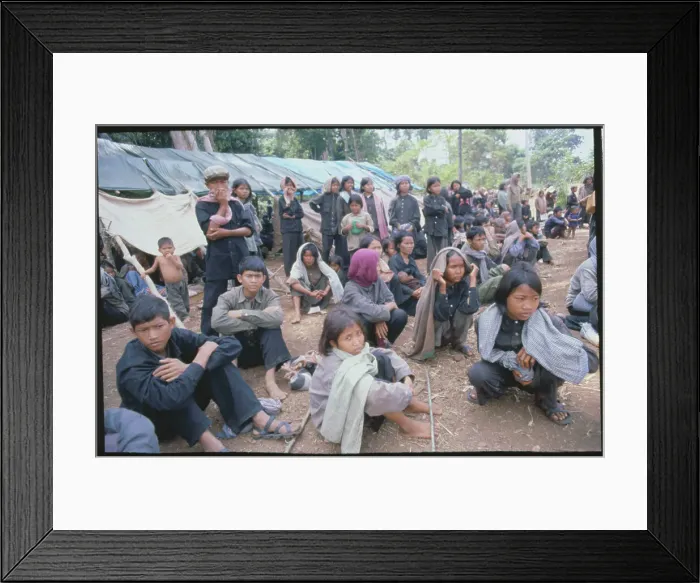 Framed Print : Cambodian Refugees Waiting for Medical Attention Framed Print : Cambodian Refugees Waiting for Medical Attention