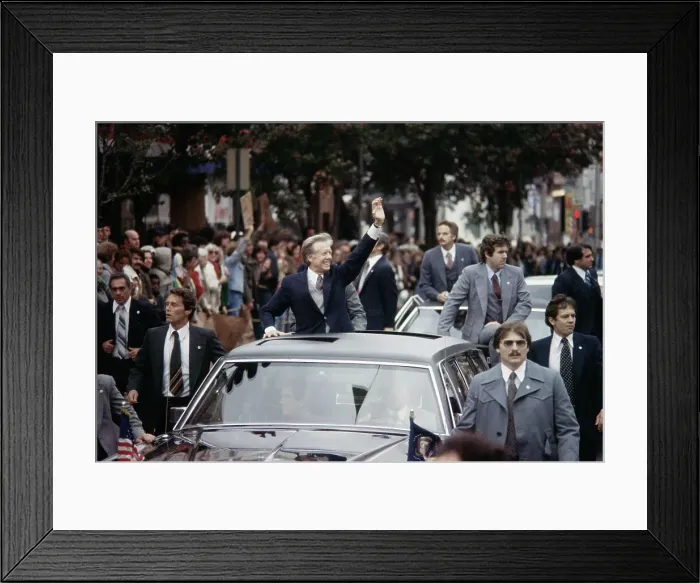 Framed Print : President Jimmy Carter Riding in Car Framed Print : President Jimmy Carter Riding in Car