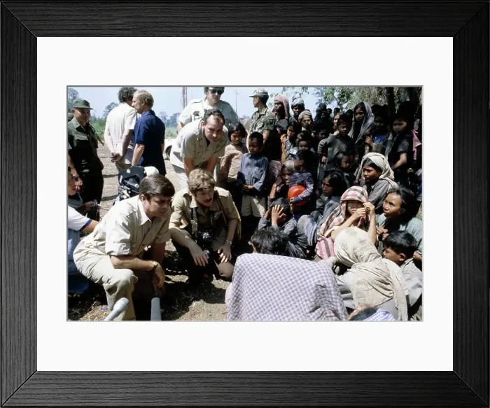 Framed Print : Senator Sasser Visiting Cambodian Refugee Camp