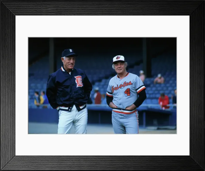 Framed Print : Earl Weaver with Tigers Manager Sparky Anderson Framed Print : Earl Weaver with Tigers Manager Sparky Anderson
