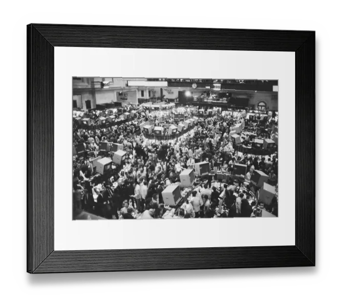 Framed Print : Aerial Of Crowded Floor Of Stock Exchange Framed Print : Aerial Of Crowded Floor Of Stock Exchange