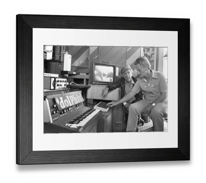 Framed Print : Burgess Meredith With Dr. John Lilly