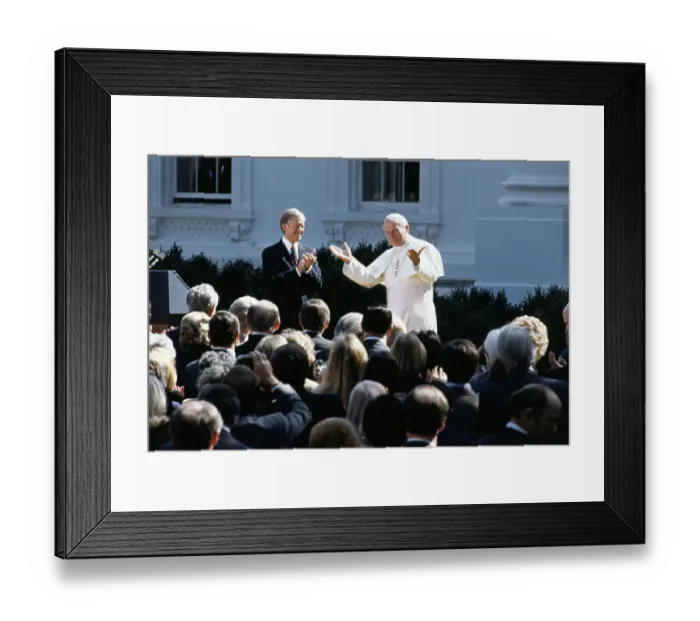 Framed Print : Pope John Paul II and President Jimmy Carter