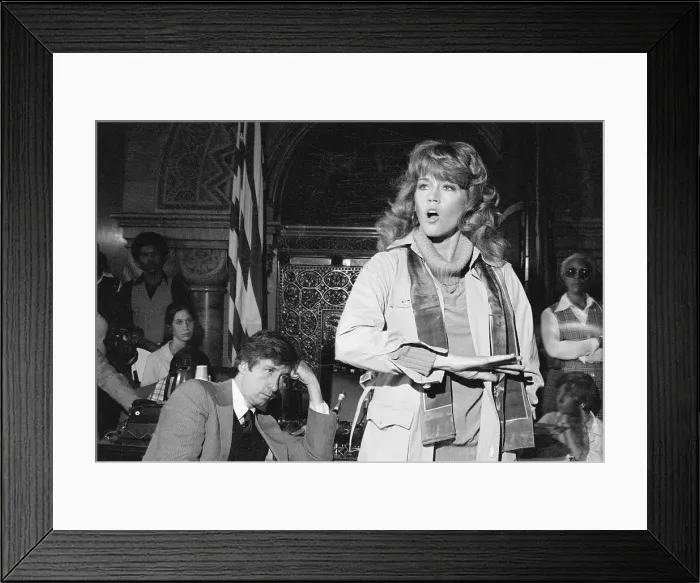 Framed Print : Jane Fonda and Tom Hayden Framed Print : Jane Fonda and Tom Hayden