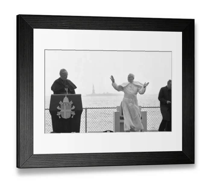 Framed Print : Pope John Paul II Praising US Freedom