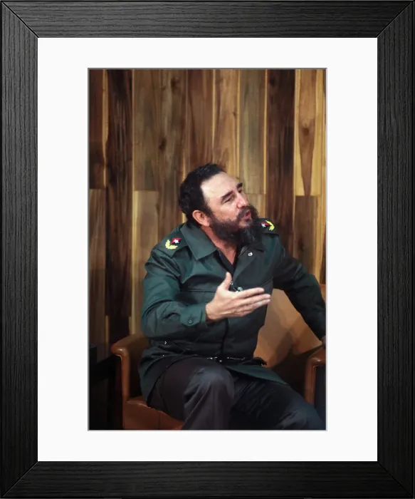 Framed Print : Fidel Castro Gesturing While Sitting and Talking Framed Print : Fidel Castro Gesturing While Sitting and Talking