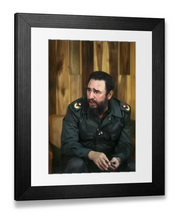 Framed Print : Fidel Castro Sitting and Listening Attentively Framed Print : Fidel Castro Sitting and Listening Attentively