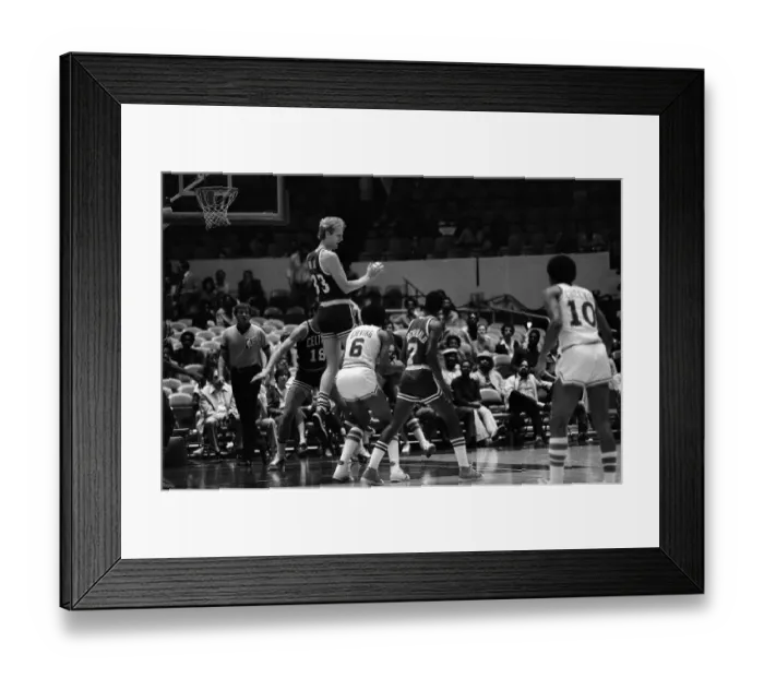 Framed Print : Larry Bird Appearing Gigantic