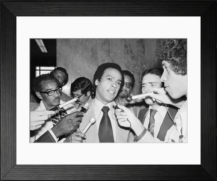 Framed Print : Jubilant Huey Newton Talks to Reporters Framed Print : Jubilant Huey Newton Talks to Reporters