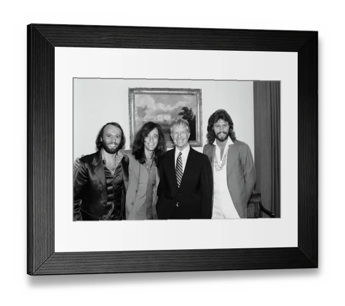 Framed Print : The Bee Gees Pose With President Carter Framed Print : The Bee Gees Pose With President Carter