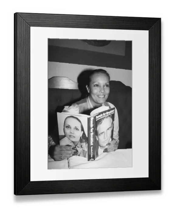 Framed Print : Anna Kashfi Brando Holding Book She Wrot Framed Print : Anna Kashfi Brando Holding Book She Wrot
