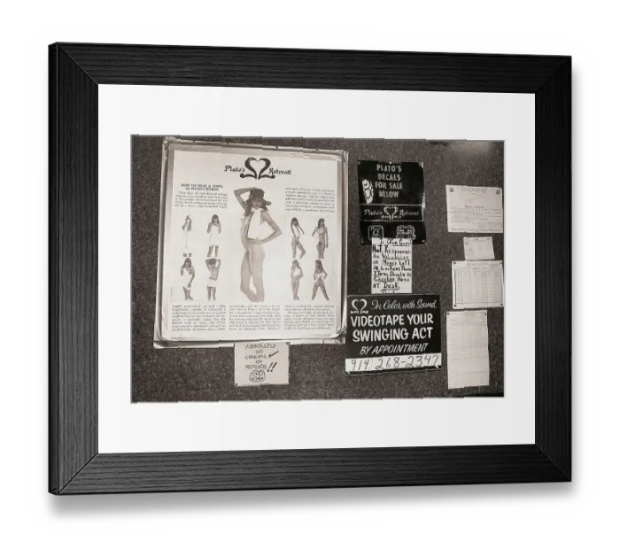 Framed Print : Poster Advertising Swingers Sex Club