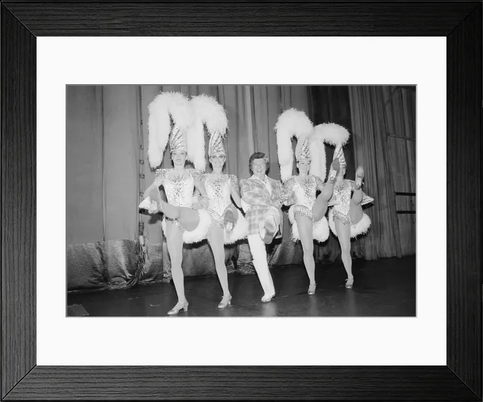 Framed Print : Pianist and Entertainer Liberace Dancing with Four Rockettes Framed Print : Pianist and Entertainer Liberace Dancing with Four Rockettes