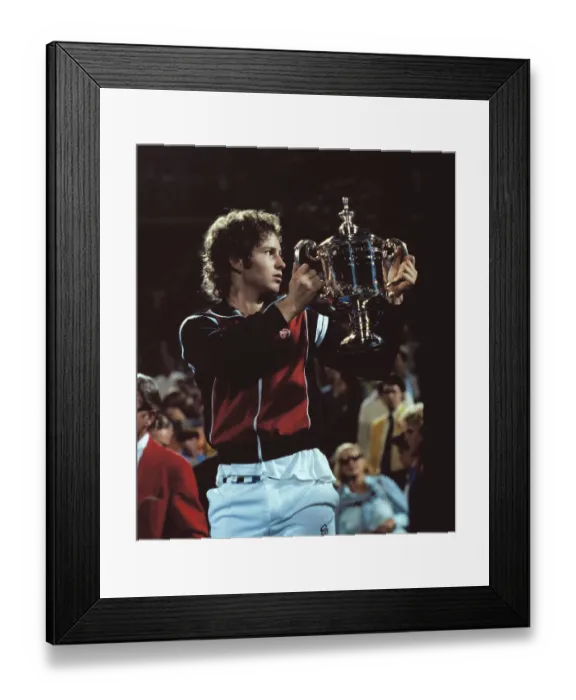 Framed Print : John McEnroe Holding Trophy Framed Print : John McEnroe Holding Trophy