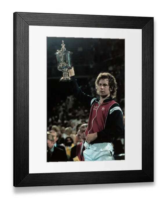 Framed Print : John McEnroe Holding Trophy Framed Print : John McEnroe Holding Trophy