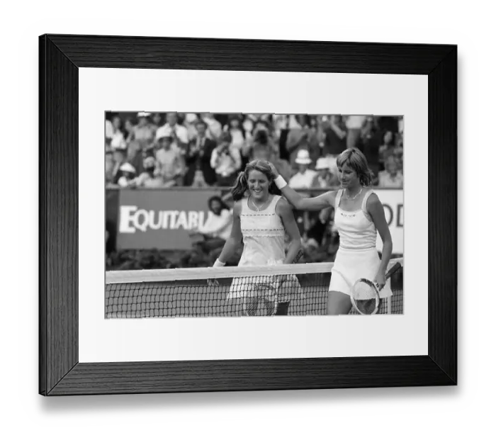 Framed Print : Chris Evert Pats Tracy Austin On Head Framed Print : Chris Evert Pats Tracy Austin On Head