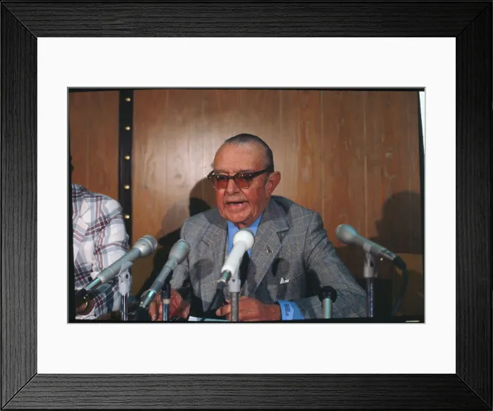 Framed Print : August A. Busch Jr. Speaking at Microphones Framed Print : August A. Busch Jr. Speaking at Microphones