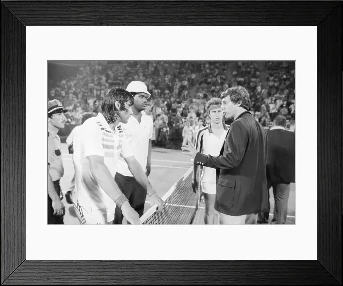 Framed Print : Official Giving Ilie Nastase a Warning Framed Print : Official Giving Ilie Nastase a Warning