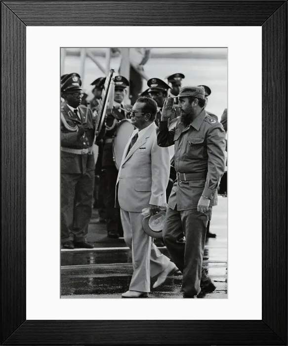 Framed Print : Fidel Castro Saluting with Joseph Tito Framed Print : Fidel Castro Saluting with Joseph Tito