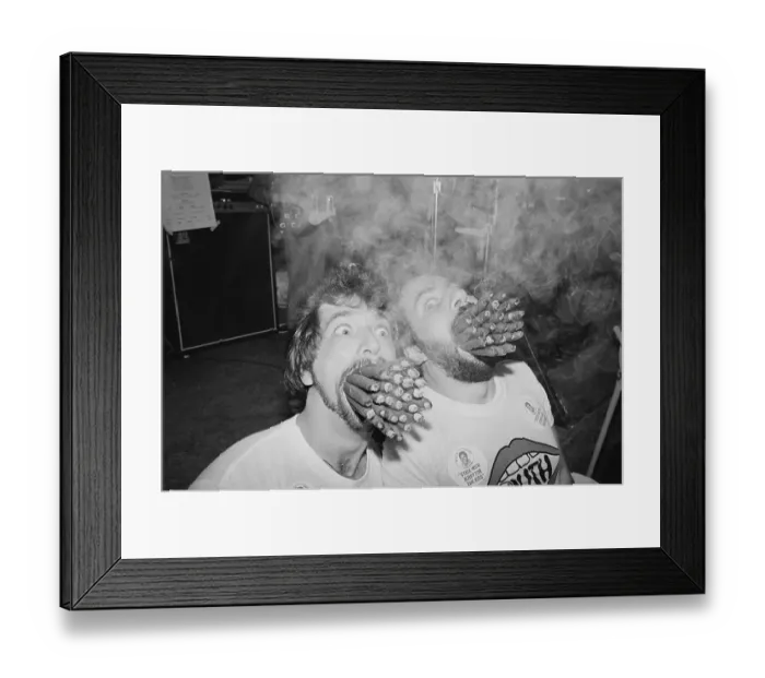 Framed Print : Two Men Smoking 27 Cigars