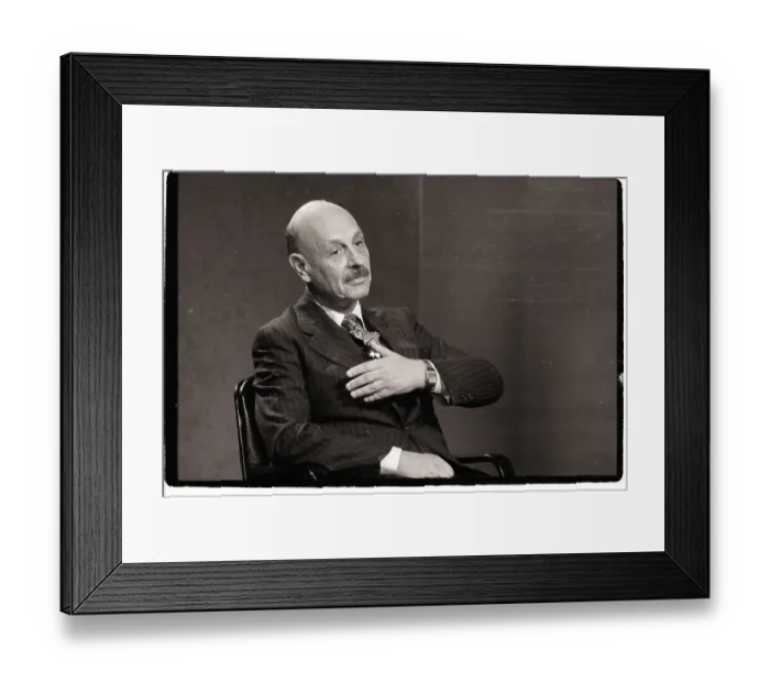 Framed Print : Yigal Yadin Gives Interview Framed Print : Yigal Yadin Gives Interview