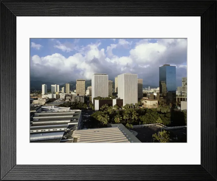 Framed Print : Honolulu Skyline Framed Print : Honolulu Skyline