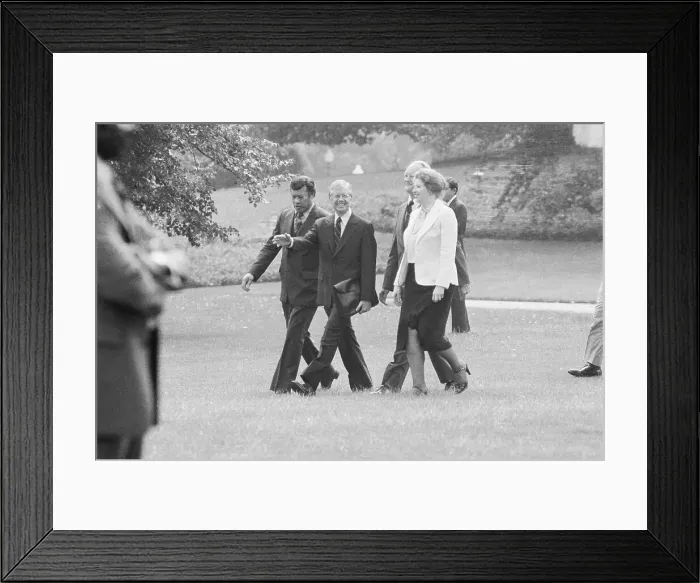 Framed Print : President Carter with Advisors on South Lawn Framed Print : President Carter with Advisors on South Lawn