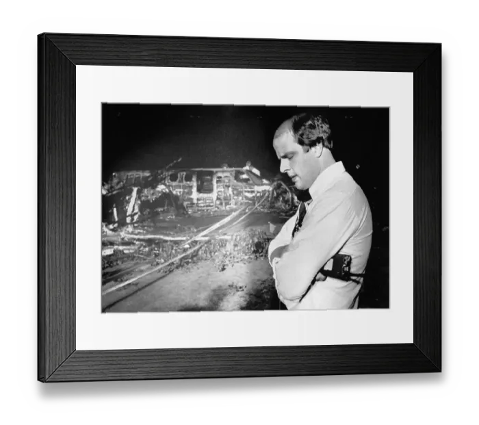 Framed Print : Akron-Canton Airport Manager at Munson Crash Site Framed Print : Akron-Canton Airport Manager at Munson Crash Site