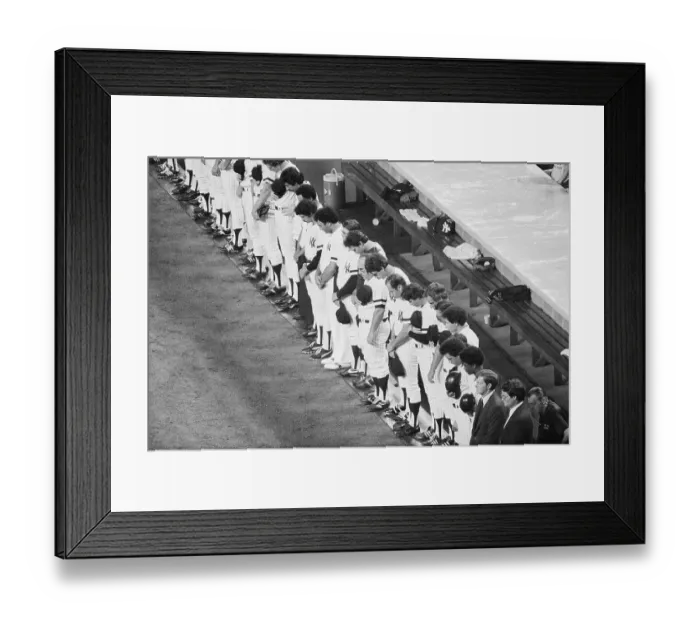 Framed Print : Yankees Standing in Line and Praying Framed Print : Yankees Standing in Line and Praying