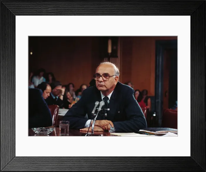 Framed Print : Paul A. Volcker at Microphones Framed Print : Paul A. Volcker at Microphones