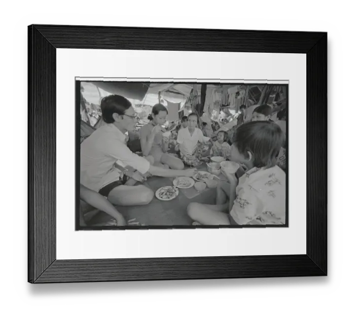 Framed Print : Refugees at Lunchtime