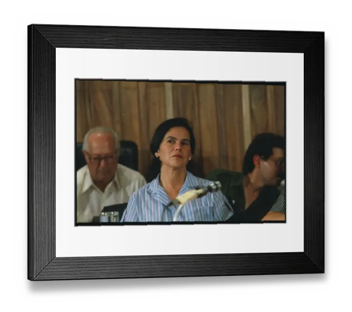 Framed Print : Violeta Chamorro at Press Conference Framed Print : Violeta Chamorro at Press Conference