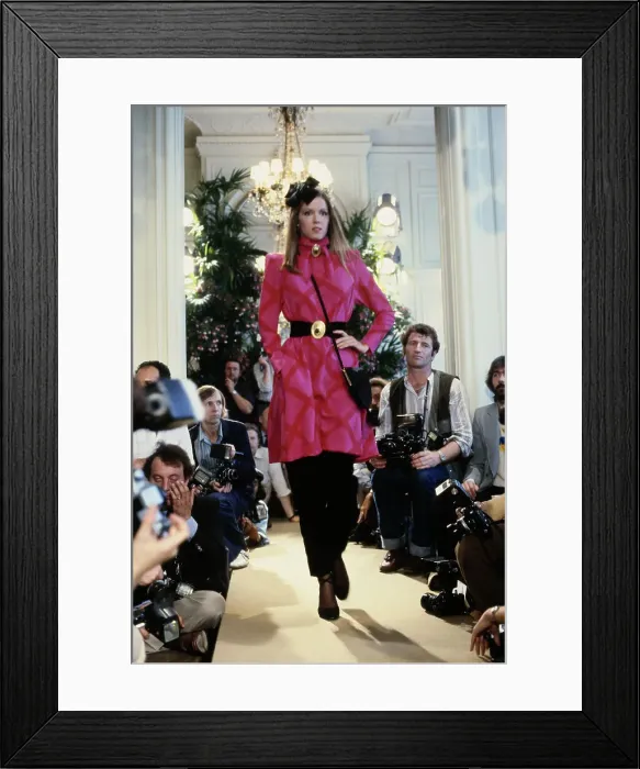 Framed Print : Model Wearing Pink Dior Dress Framed Print : Model Wearing Pink Dior Dress