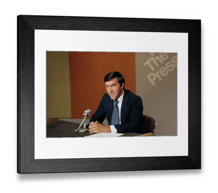 Framed Print : Hamilton Jordan Speaking on Television Show Meet the Press