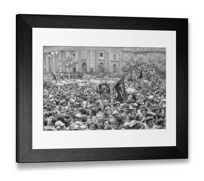 Framed Print : Huge Crowds Celebrate Sandanista Triumph in Managua Framed Print : Huge Crowds Celebrate Sandanista Triumph in Managua