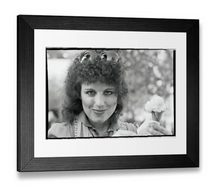 Framed Print : Lucie Arnaz Holding an Ice Cream Cone Framed Print : Lucie Arnaz Holding an Ice Cream Cone