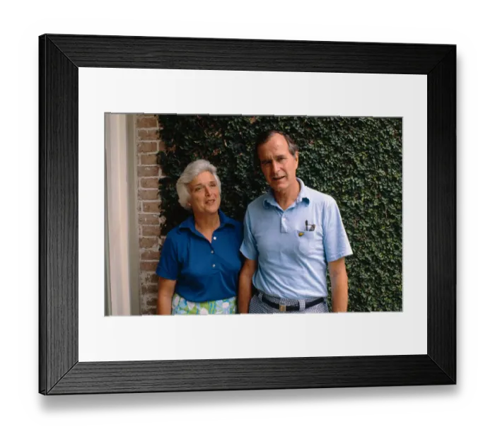 Framed Print : George Bush Posing with Wife Framed Print : George Bush Posing with Wife