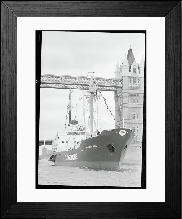 Framed Print : Ship Benjamin Bowring Passing Beneath Tower Bridge Framed Print : Ship Benjamin Bowring Passing Beneath Tower Bridge