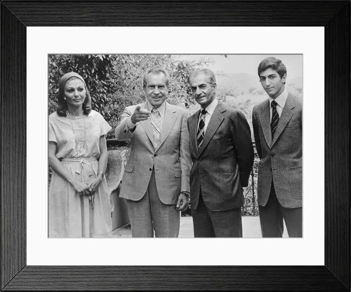 Framed Print : Richard Nixon with Shah and Empress of Iran Framed Print : Richard Nixon with Shah and Empress of Iran