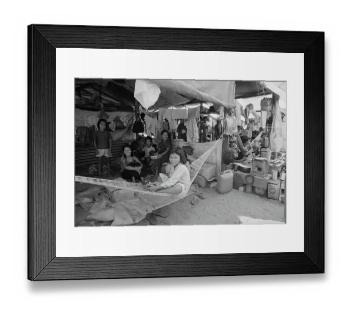 Framed Print : Malaysians Outside Their Shanty Dwelling Framed Print : Malaysians Outside Their Shanty Dwelling