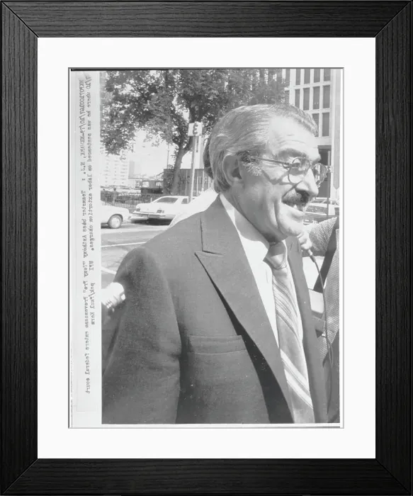 Framed Print : Teamster Anthony Provenzano Smiling near Crowd Framed Print : Teamster Anthony Provenzano Smiling near Crowd