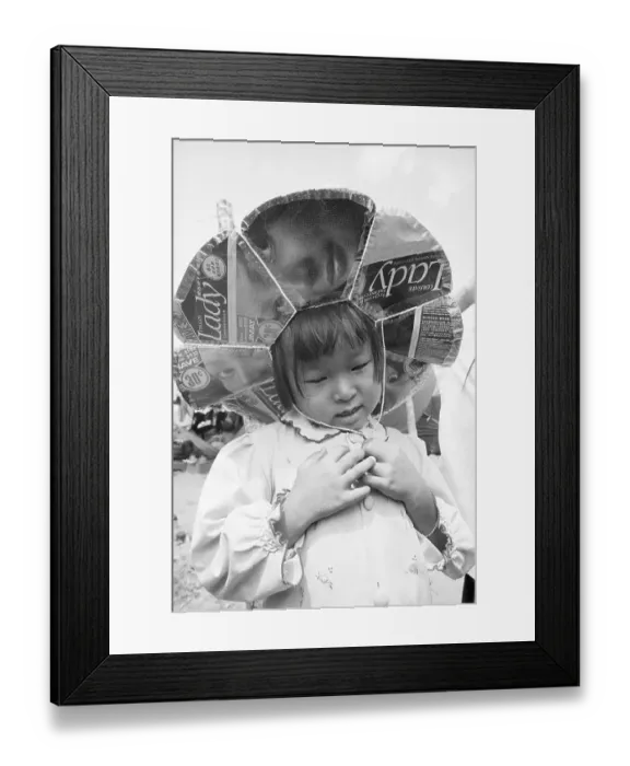 Framed Print : Girl Wearing Large Hat Framed Print : Girl Wearing Large Hat