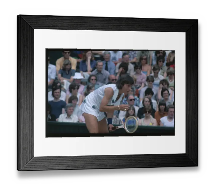 Framed Print : Martina Navratilova Pausing During Wimbledon Match Framed Print : Martina Navratilova Pausing During Wimbledon Match