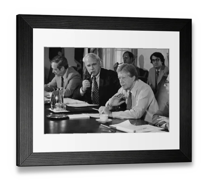 Framed Print : Jimmy Carter Sitting with James Schlesinger Framed Print : Jimmy Carter Sitting with James Schlesinger