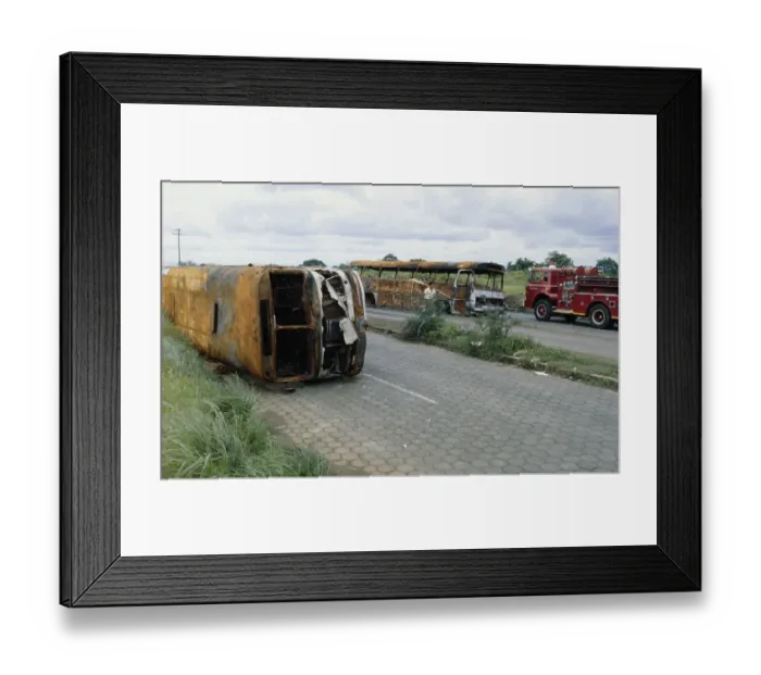 Framed Print : Burnt Out Buses In Nicaragua Framed Print : Burnt Out Buses In Nicaragua