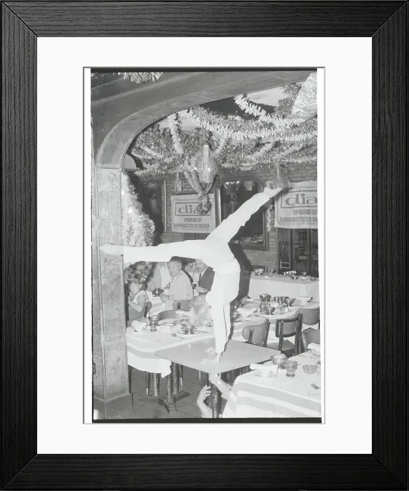Framed Print : Gymnast Balancing on Table Framed Print : Gymnast Balancing on Table
